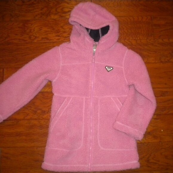 Roxy Girls Size XS 5/6 Pink Sherpa Winter Jacket NWT - Picture 3 of 6